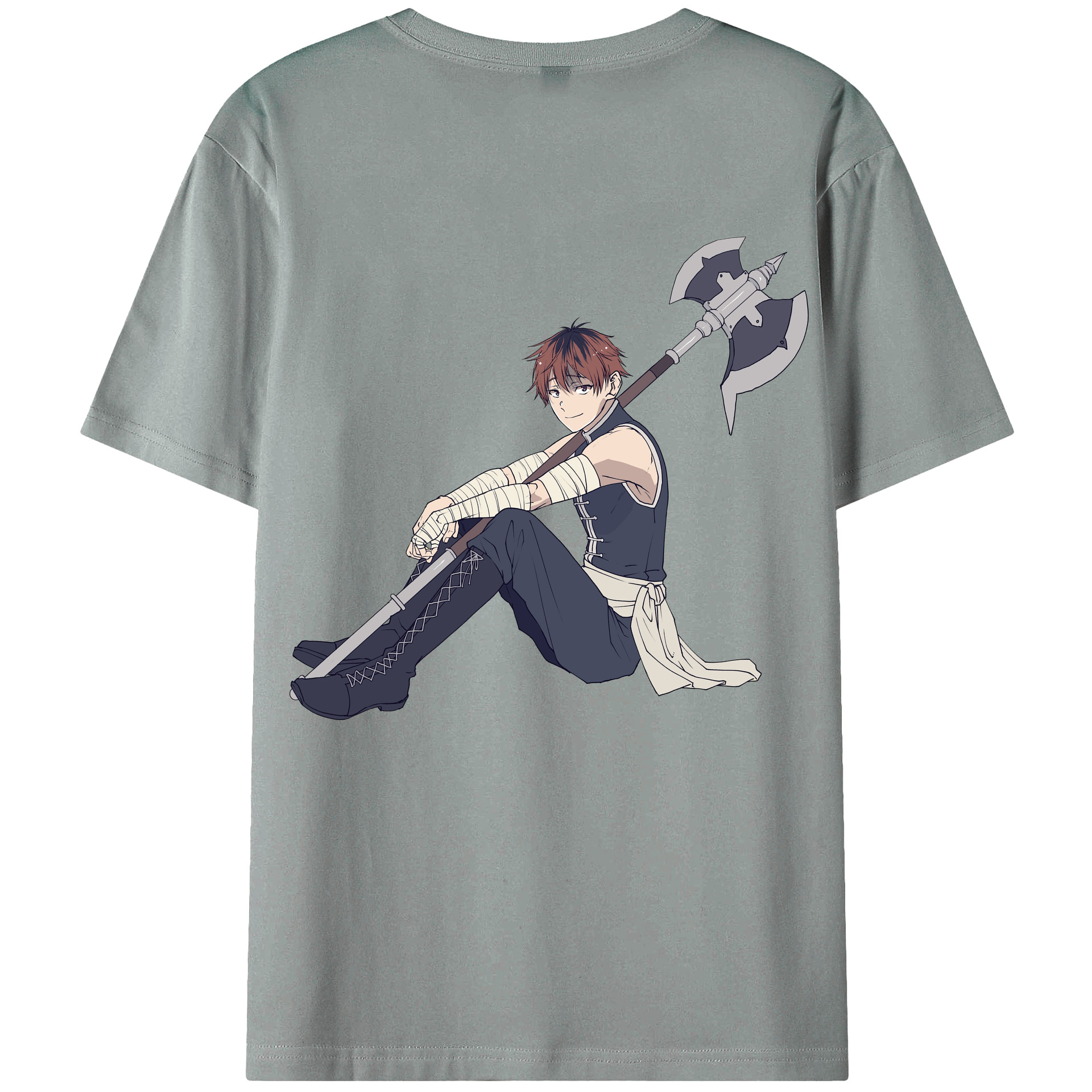 （画像用） 葬送のフリーレン Frieren 綿100％ メンズ半袖Tシャツ（バックプリント） 通気性